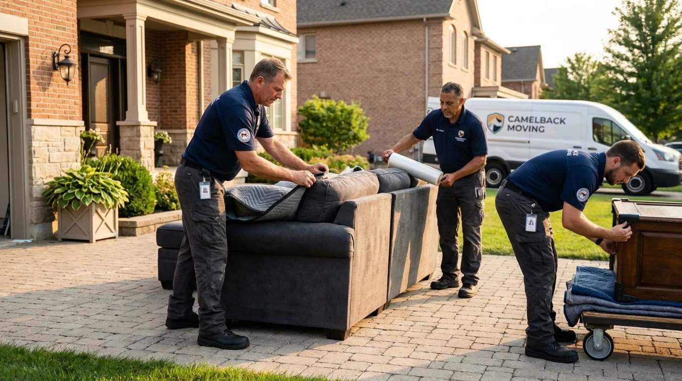 Large estate moving crew wrapping furniture in Tupelo, MS
